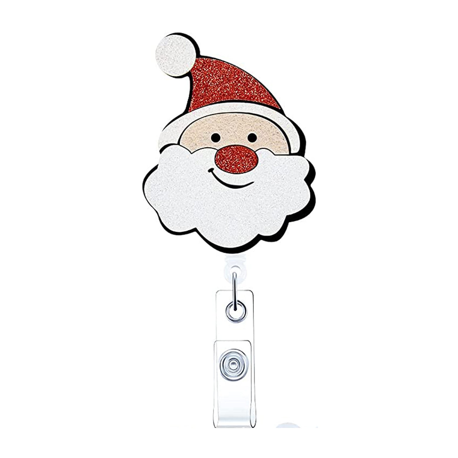 Wholesale ABS Christmas Felt Fabric Embroidered Gingerbread Man Christmas Tree Badge Scroll Extendable Keychain